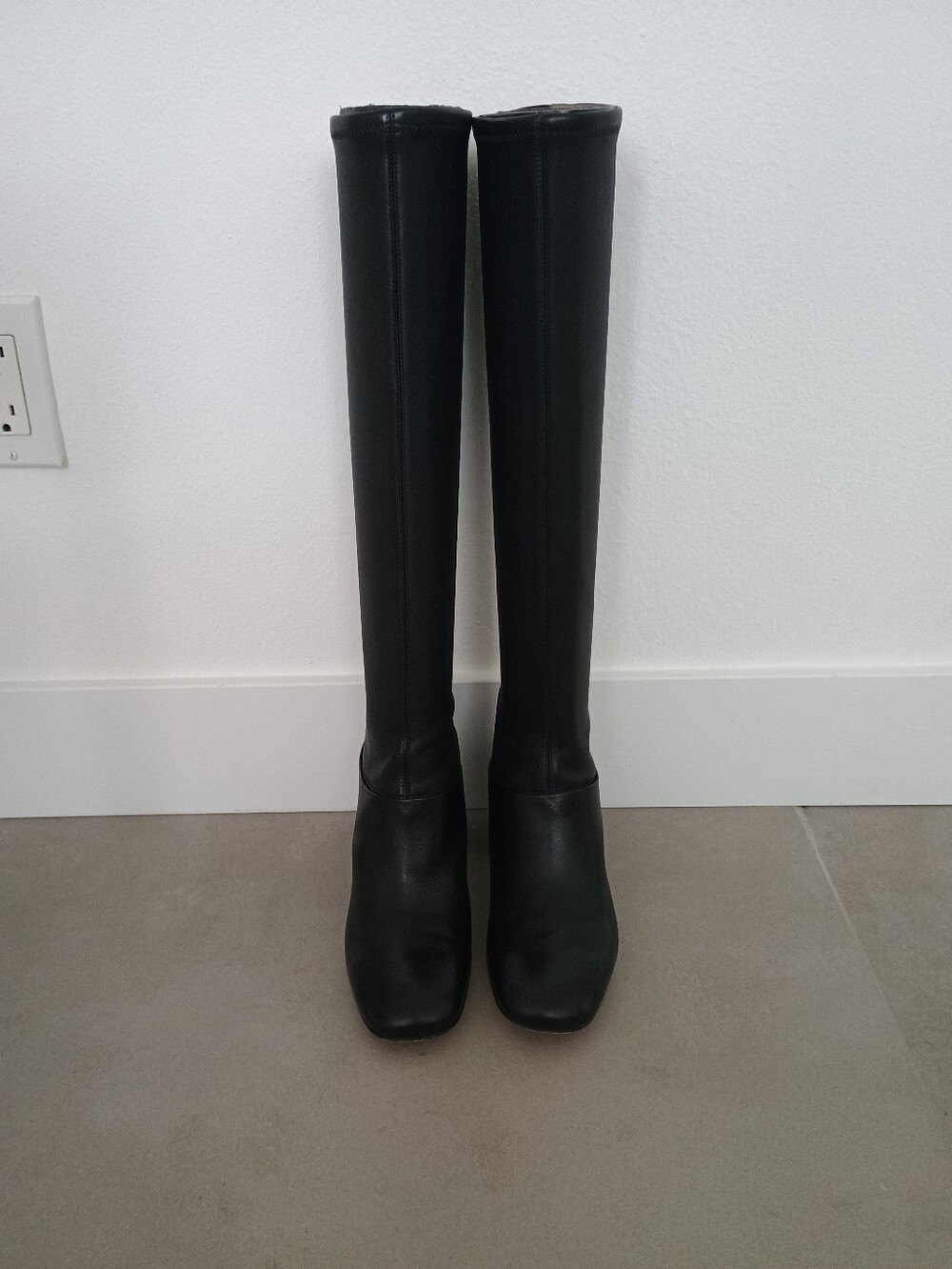 Tory Burch Sidney 70MM Stretch Nappa Leather Boots, Black Size 8 US